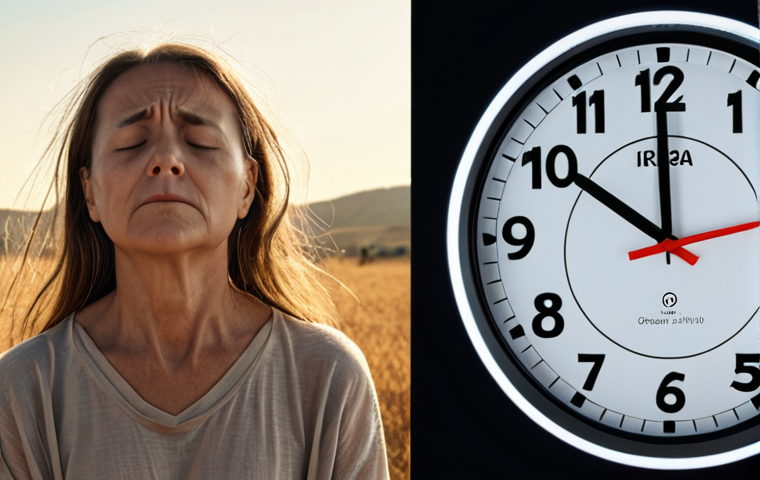 A split image illustrating the duality of modern life: On one side, a person appears visibly aged and overwhelmed, surrounded by chaotic digital notifications, a blurred clock, and a sense of internal fatigue, symbolizing chronic stress and accelerated cellular aging. On the other side, the same person is depicted in a state of profound tranquility, meditating peacefully in a serene, sun-drenched natural environment, embodying the protective and rejuvenating power of mindfulness and inner peace for longevity.