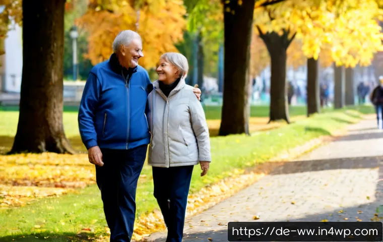 장수와 관련된 심리적 요인 연구 - Photorealistic German retired couple in their late seventies sharing a relaxed morning walk through ...